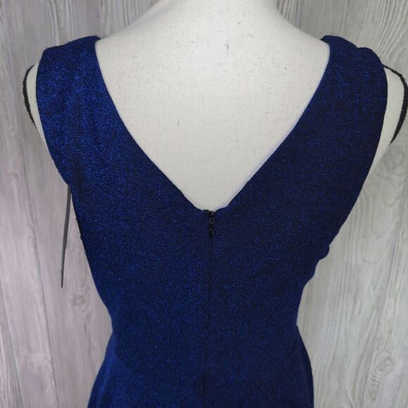 Brand New Lulu's Women's Large Blue Metallic Best Date Ever Mini Dress Sleeveles - Picture 9 of 11